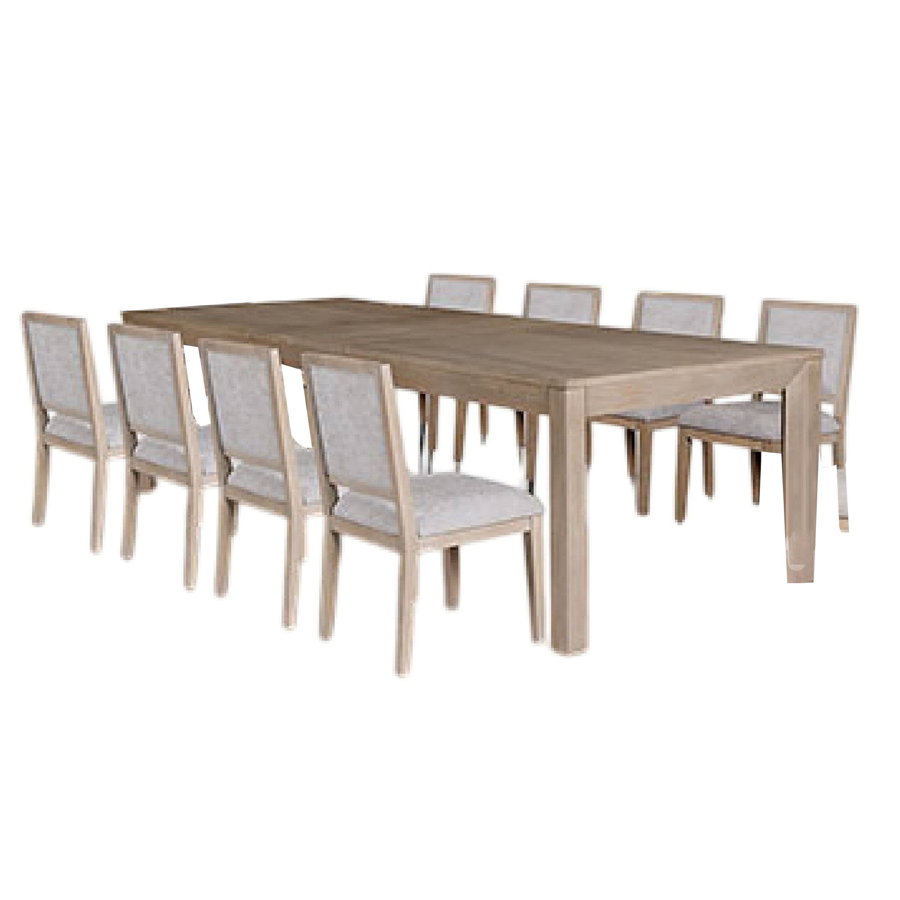 Alt View 1. Manhattan Lane - Kizie 9pc Dining Table Set, 94-118 Inch Extendable, Tawny Brown Chairs - Tawny Brown, White.