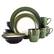 Front. Elama - Elama Grand Jade 16 Piece Luxurious Stoneware Dinnerware with Complete Setting for 4, 16pc - Jade.
