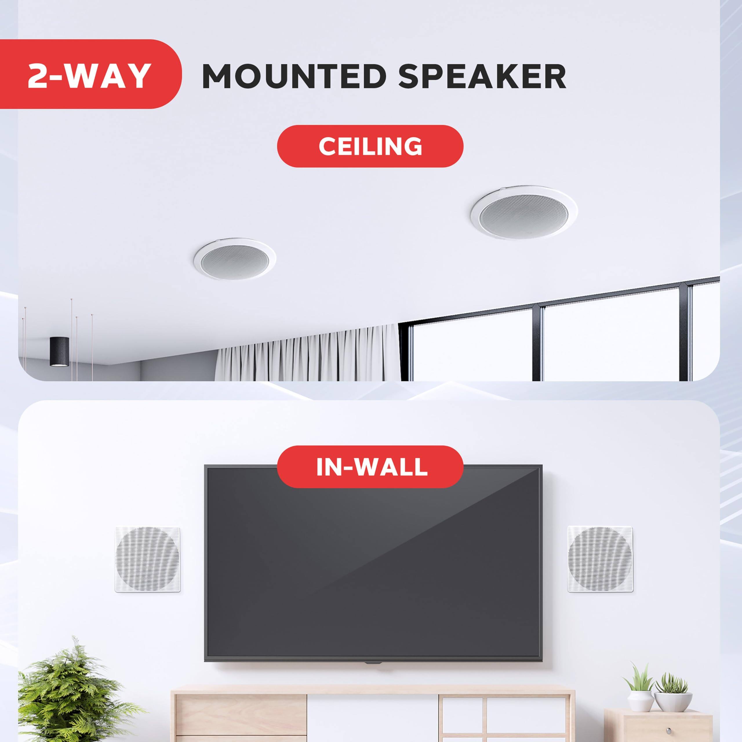 2-WAY MOUNTED SPEAKER  
CEILING  

IN-WALL