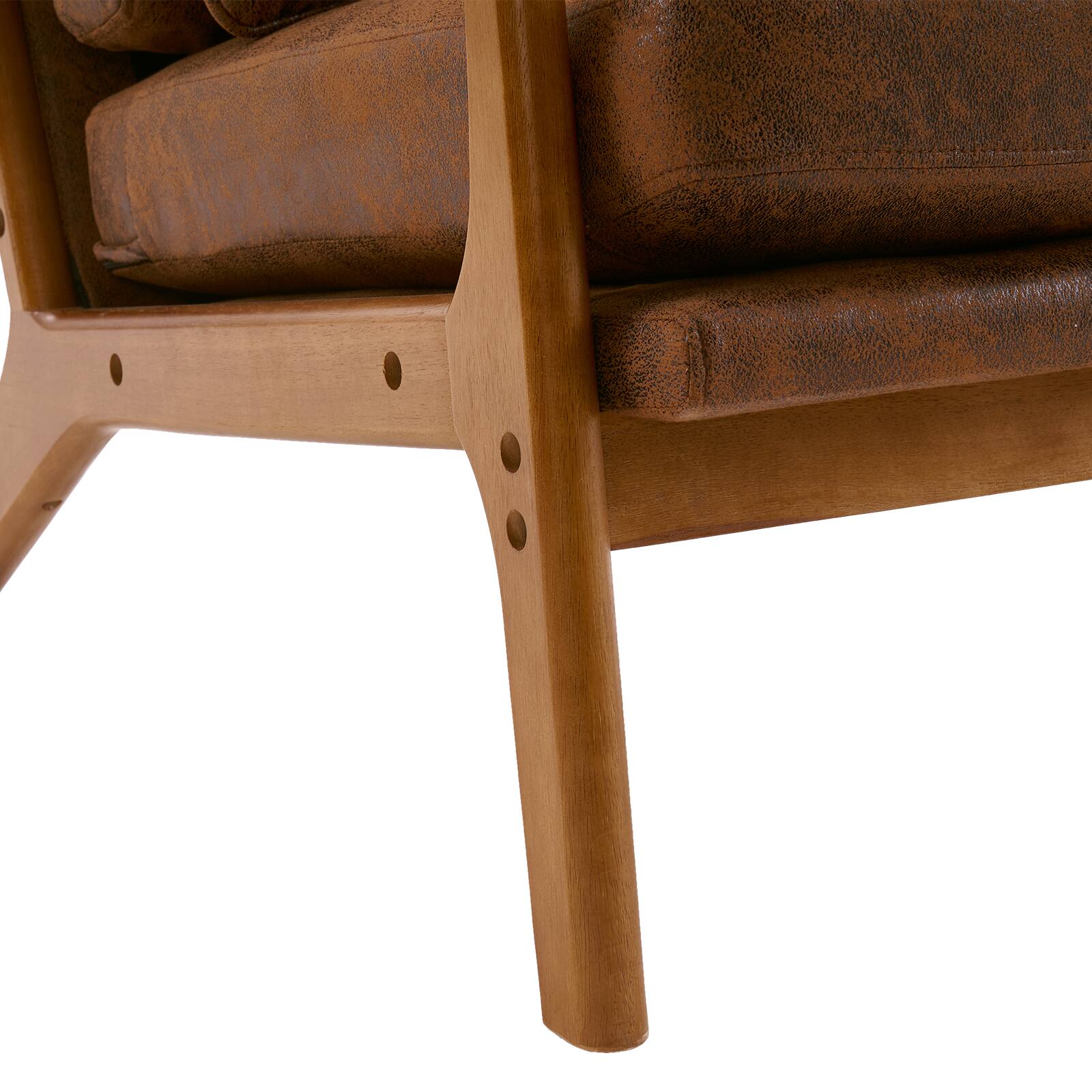 Alt View 6. SlickBlue - Armrest & Backrest Indoor Leisure Chair Comfortable Upholstered Lounge Chair for Home - Brown.