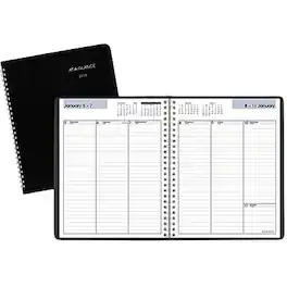 AT-A-GLANCE - 2026 DayMinder 7" x 8.75" Weekly Planner, Faux Leather Cover - Black