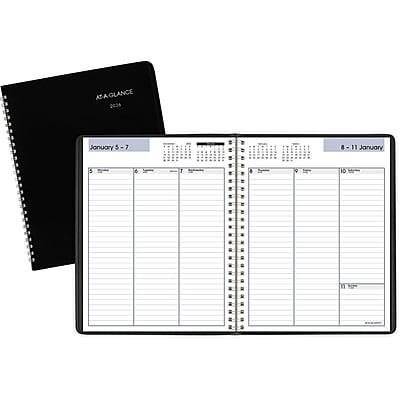 AT-A-GLANCE - 2026 DayMinder 7" x 8.75" Weekly Planner, Faux Leather Cover - Black