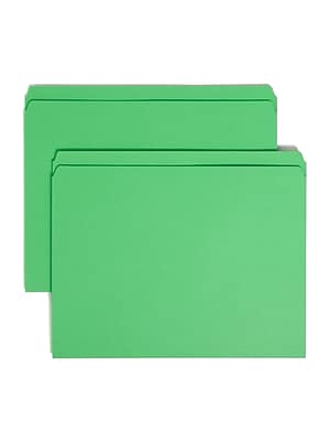 Smead - Heavy Duty Reinforced File Folder, Straight Cut, Letter Size, 100/Box - Green