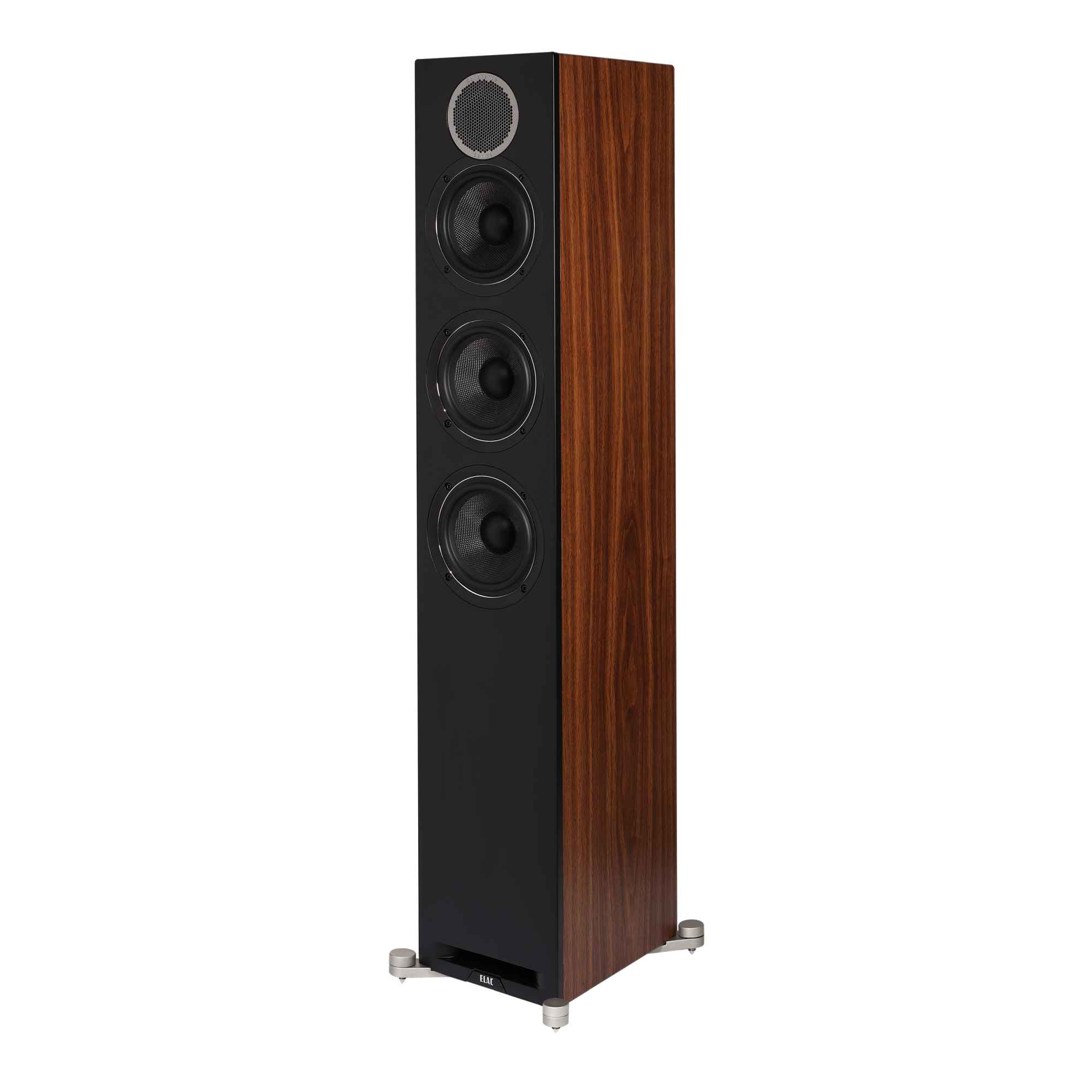 Front. ELAC - Elac DFR52-BK - Debut Reference 5.25" Floor Speaker - Black, Sold Individually - Black/Gray.