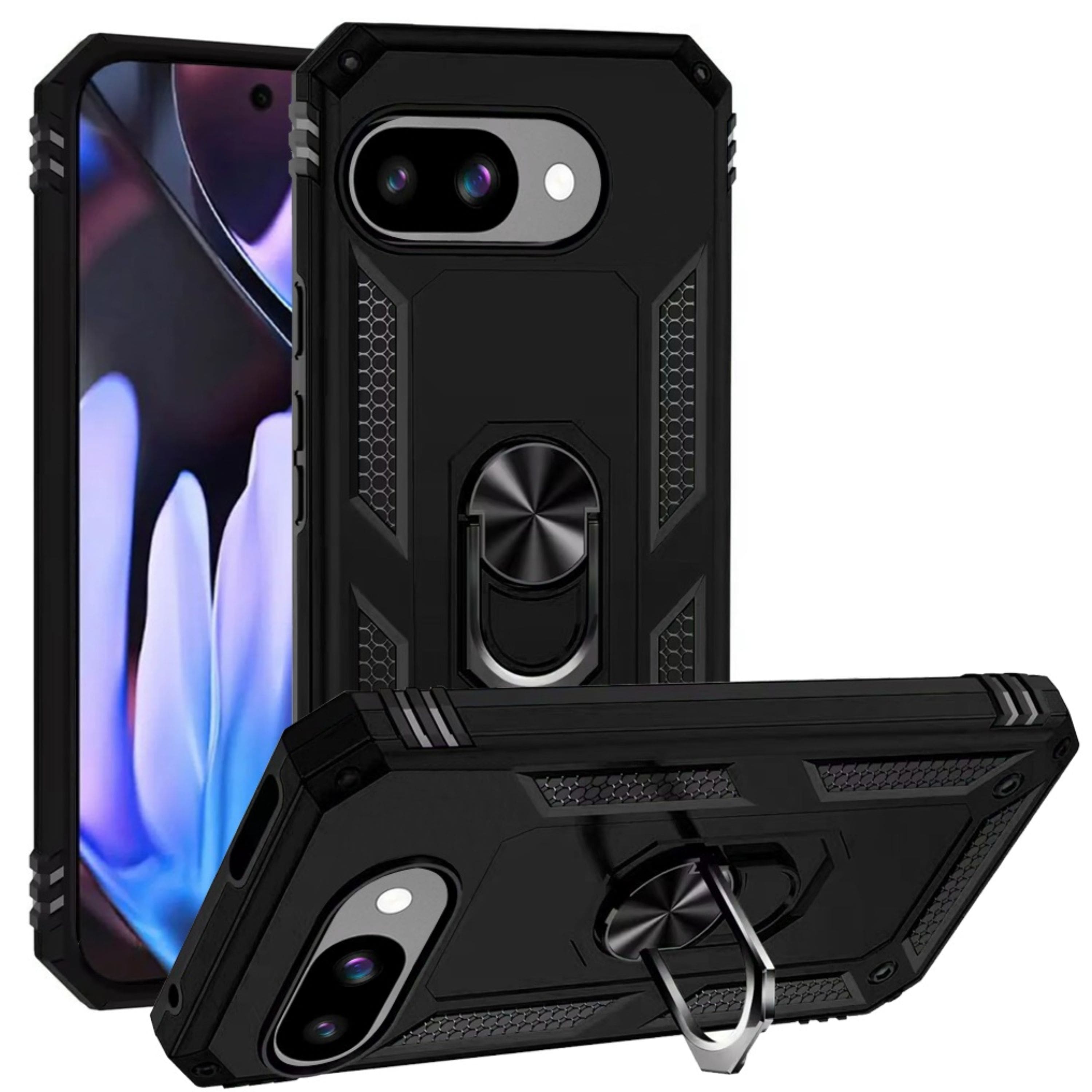 Kitcheniva - Heavy-Duty Ring Holder Magnetic Kickstand Case With Tempered Glass For Google Pixel 9a - Black price history on PriceWatchPro