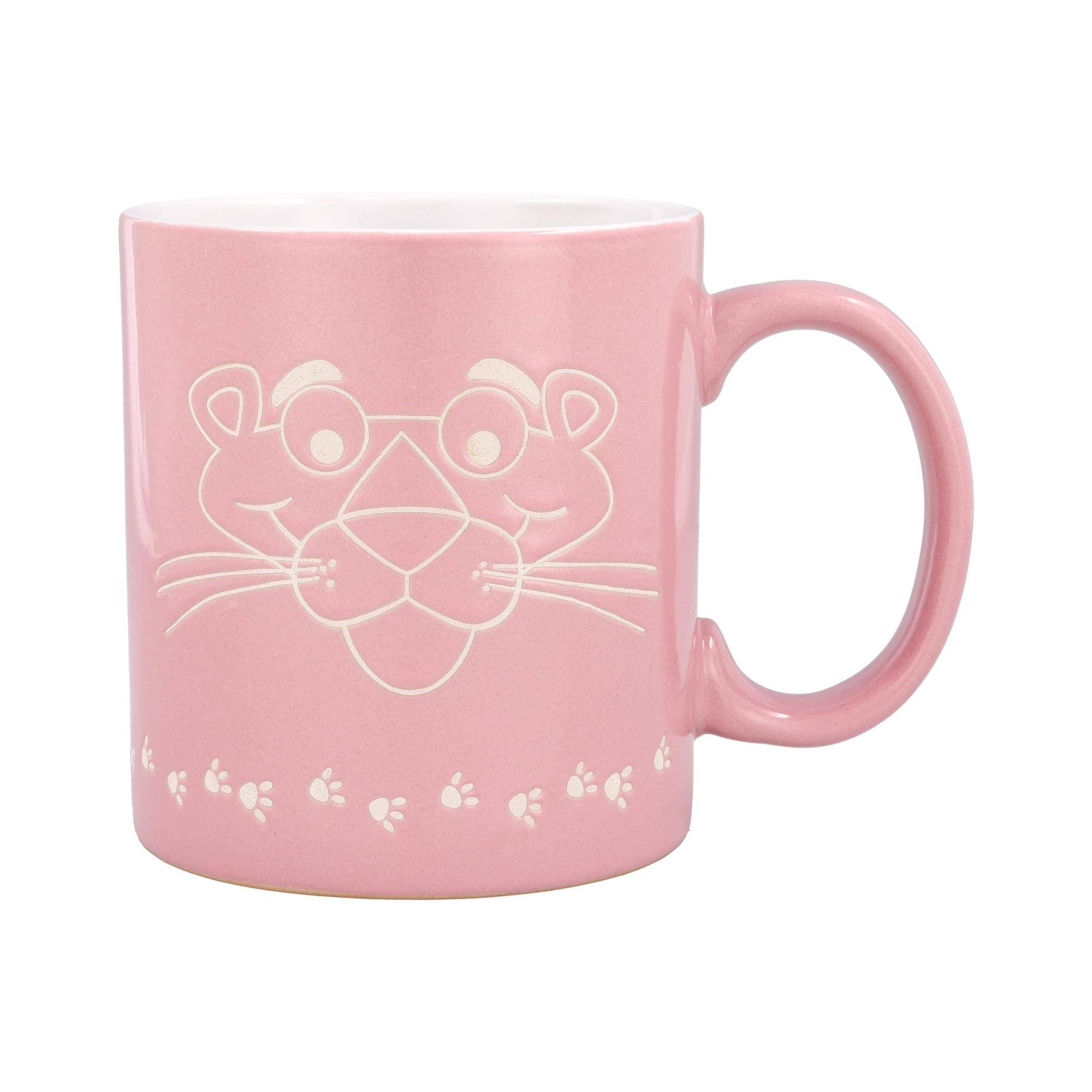 Silver Buffalo - The Panther Vintage Logo Wax-Resist Ceramic Mug | Holds 20 Ounces - Pink