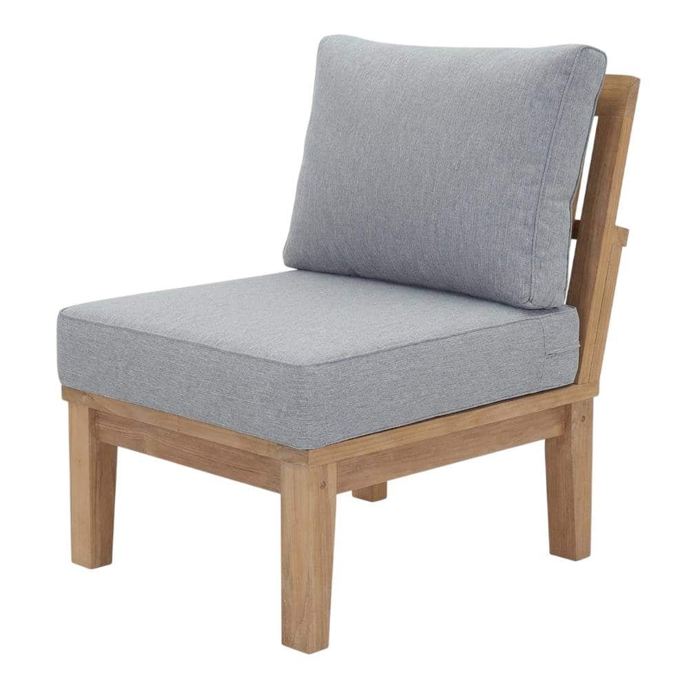 Outdoor Escape - Outdoor Patio Teak Armless Sofa With Cushioned Seat And Back - Gray price history on PriceWatchPro