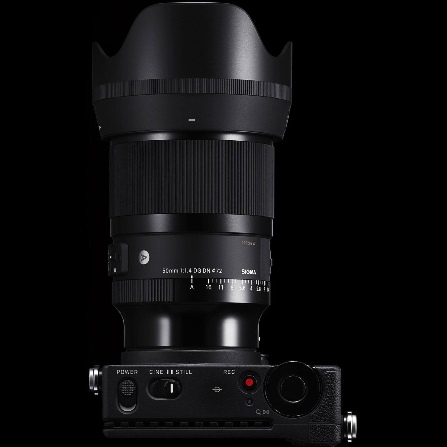 R0005 50mm 1:1.4 DG DN 72 i A 16 11 E SIGMA 5.5 4 2.8 1 I POWER CINE I STILL REC