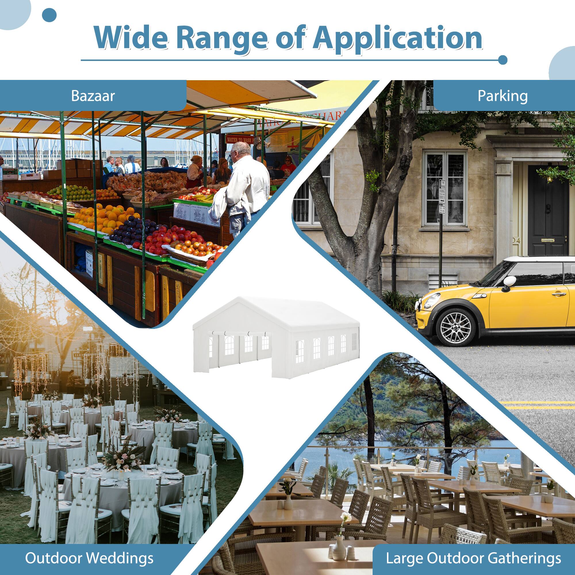 Wide Range of Application

- Bazaar
- Parking
- Outdoor Weddings
- Large Outdoor Gatherings