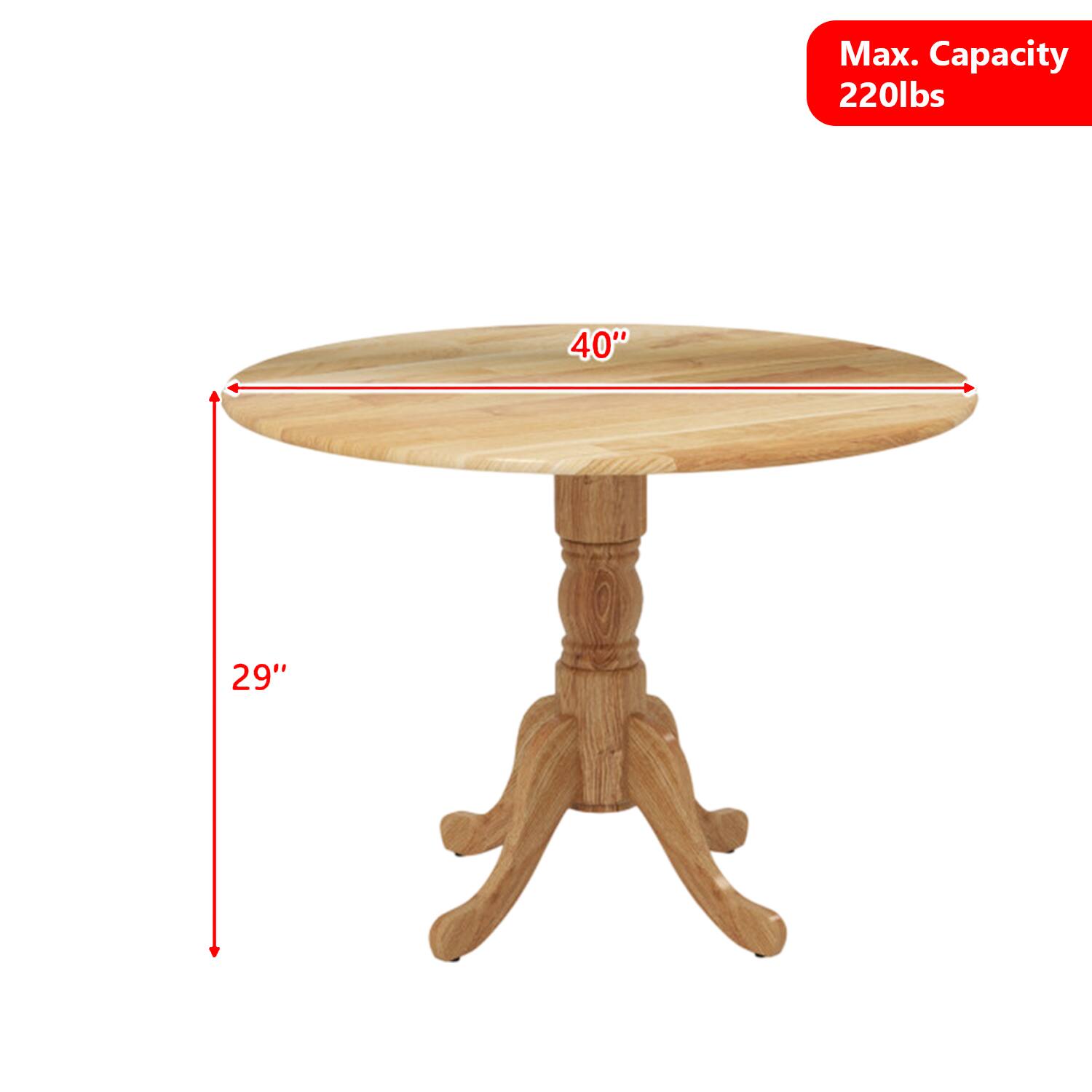 Max. Capacity 220lbs  
40"  
29"