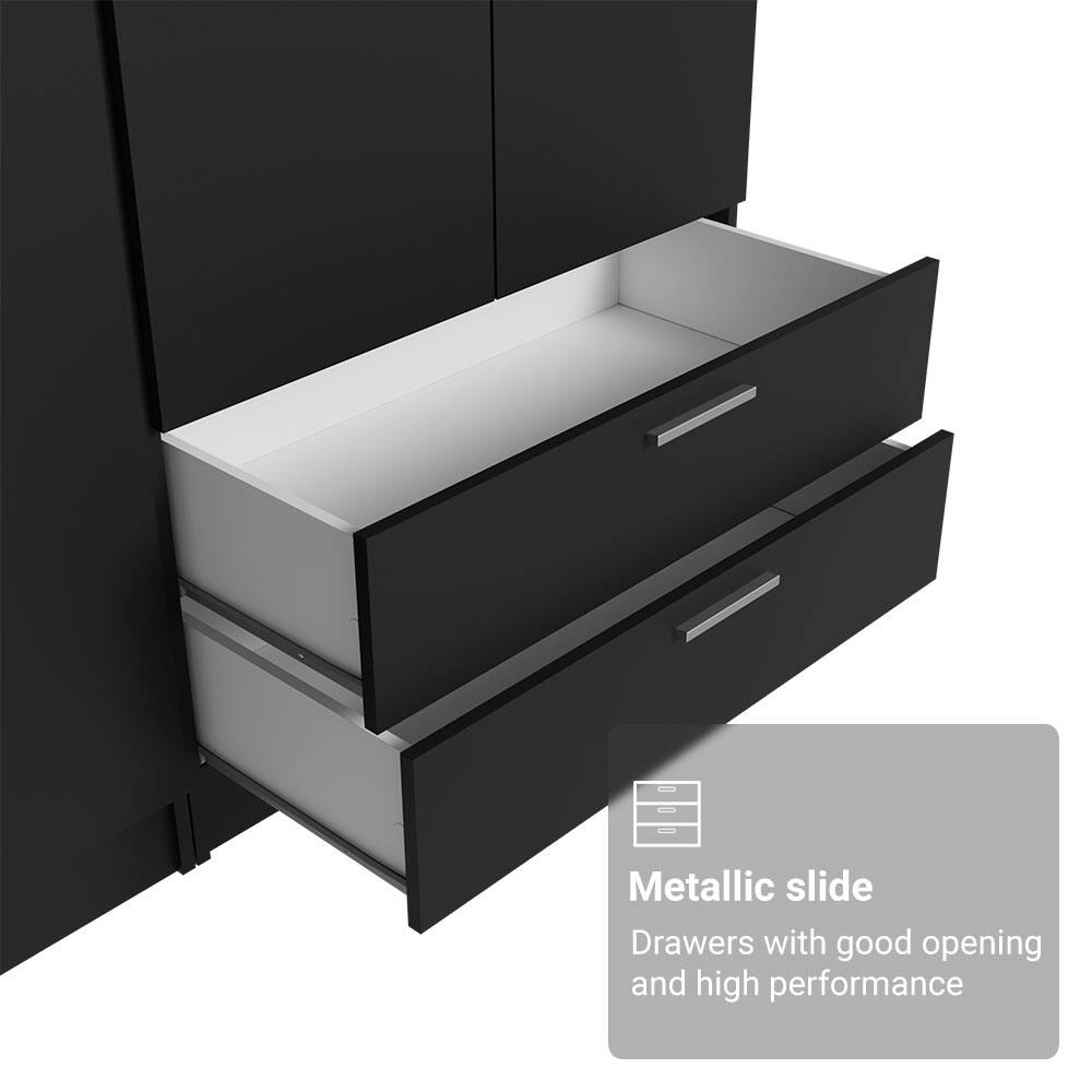 Metallic slide  
Drawers with good opening and high performance