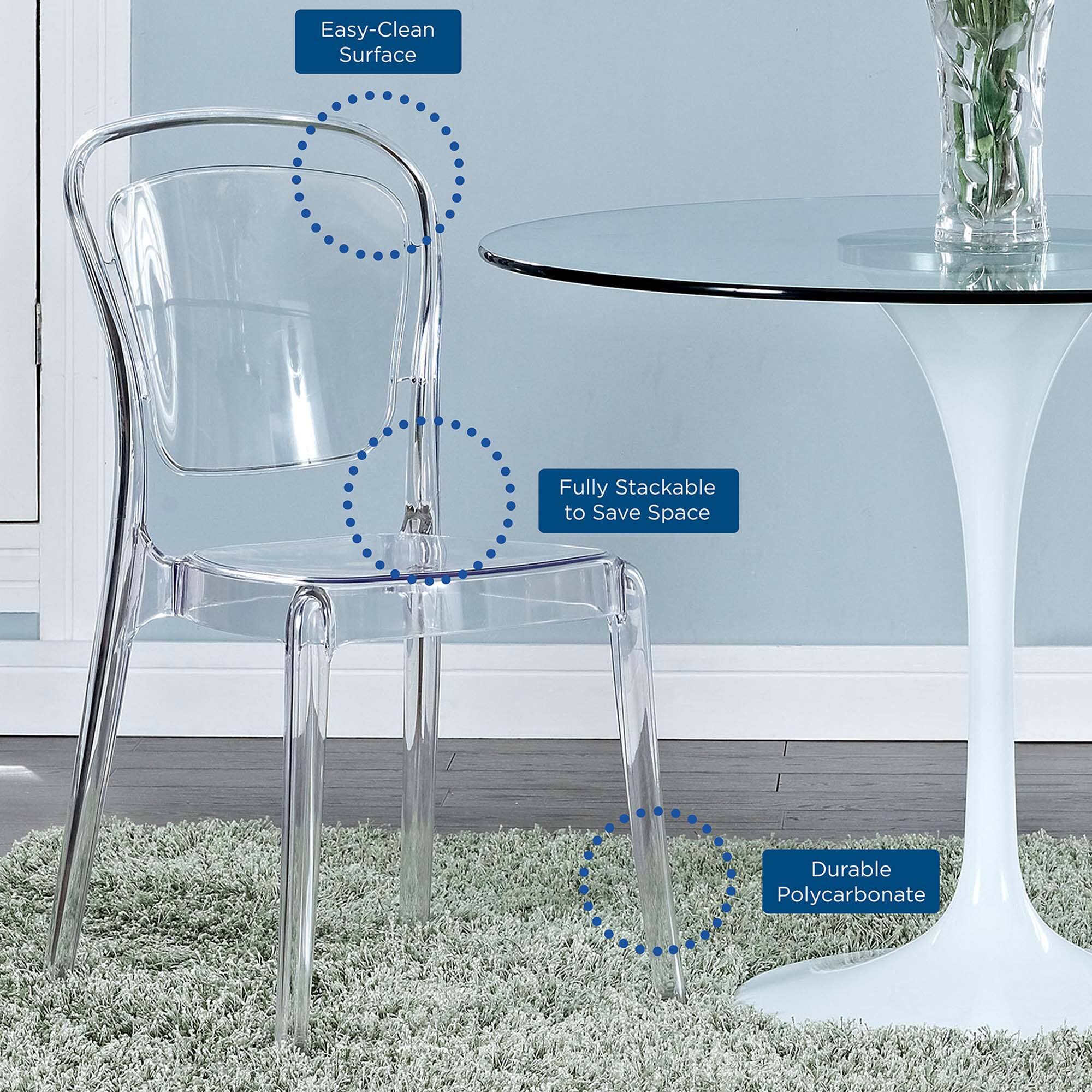 Entreat Dining Side Chair by Modway - Clear