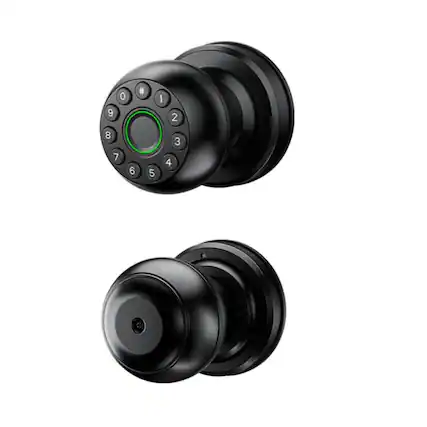 Front. Cluzine - Smart Knob Lock,Fingerprint,Password,Bluetooth APP,For Indoor Wood Door,Apartment.