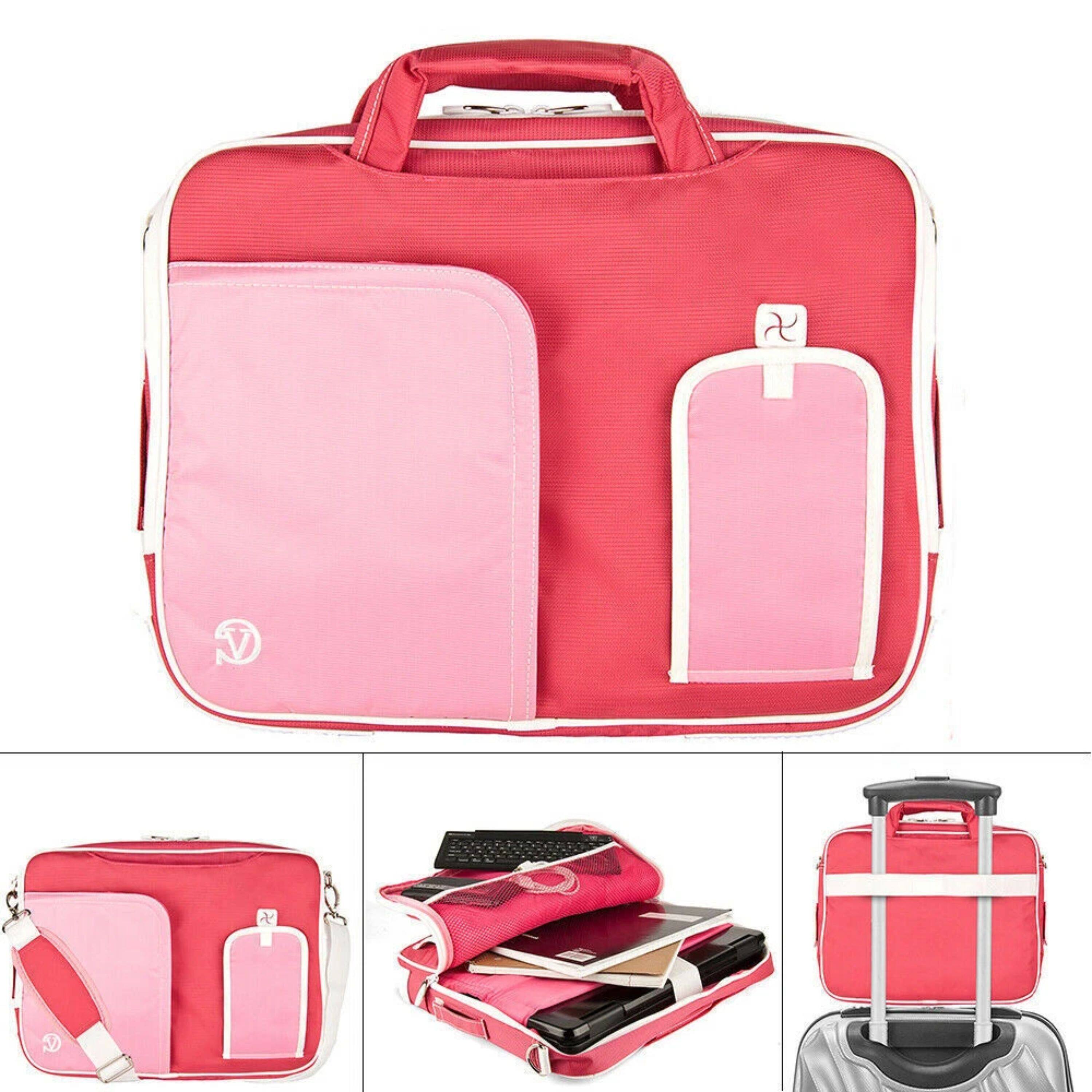 Alt View 3. Kitcheniva - Laptop Sleeve Case Shoulder Bag For 13" Laptop Pink/White - Pink/White.
