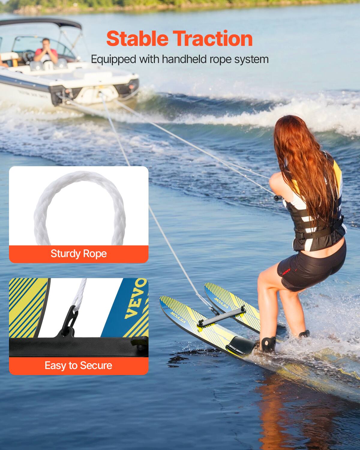 Stable Traction  
Equipped with handheld rope system  

Sturdy Rope  

Easy to Secure