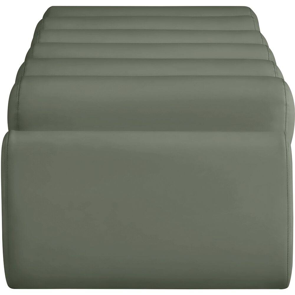 Alt View 3. Meridian Furniture - Rumble Green Vegan Leather Bench - Green.