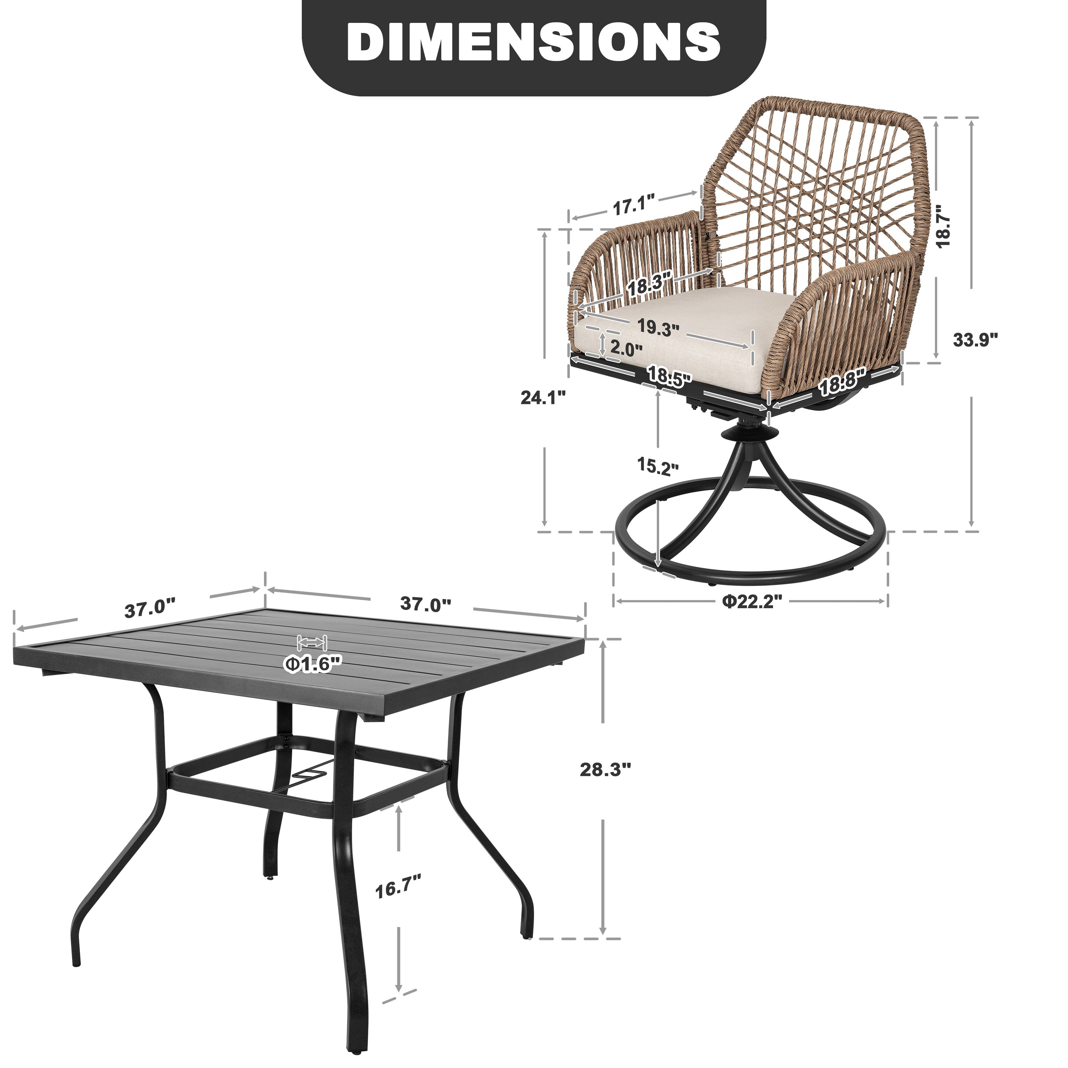 DIMENSIONS  
24.1" 17.1" 18.3" 19.3" 2.0" 18.5" 18.8" 18.7" 33.9" 15.2" 37.0" 37.0" 22.2" 1.6" 28.3" 16.7"