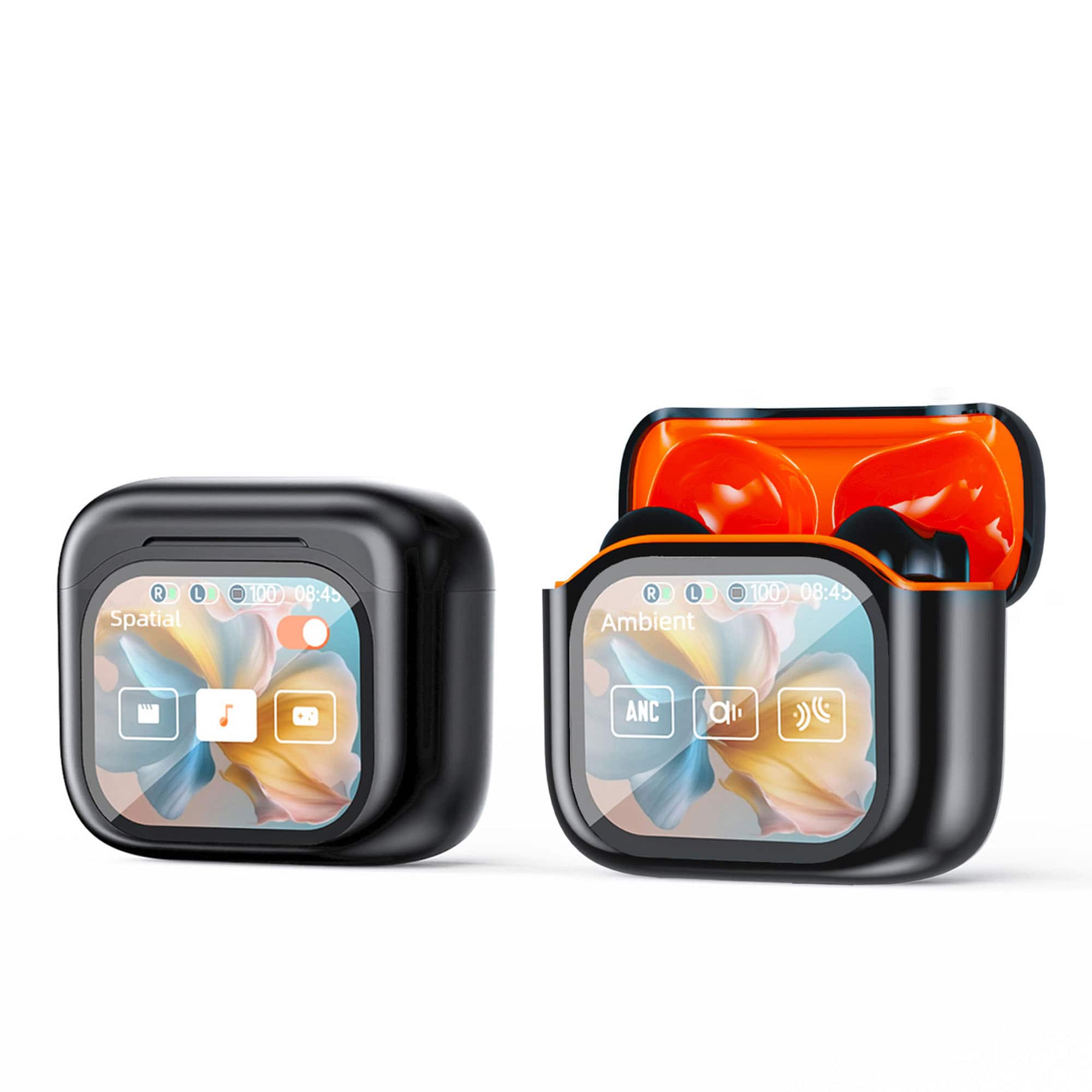 YONWAY - Wireless Touchscreen Earbuds, LCD Touchscreen, and Wireless Noise-canceling Headphones for Sports, Business and Travel