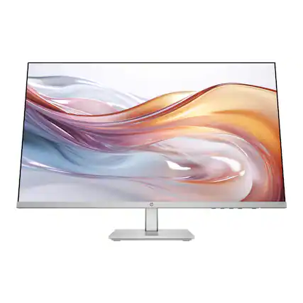 Front. HP - 27" IPS LED FHD 100Hz Monitor with Adjustable Height (HDMI, VGA) - Silver & Black.