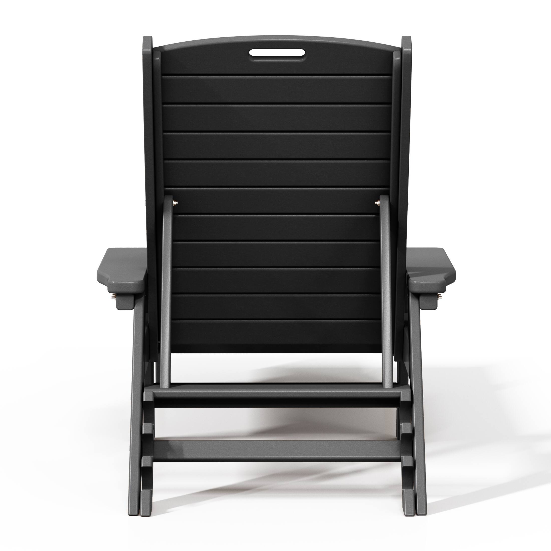 Alt View 1. WestinTrends - WestinTrends Malibu 3 piece Set Poly Adirondack Outdoor Chaise Lounges with Side Table - Black.