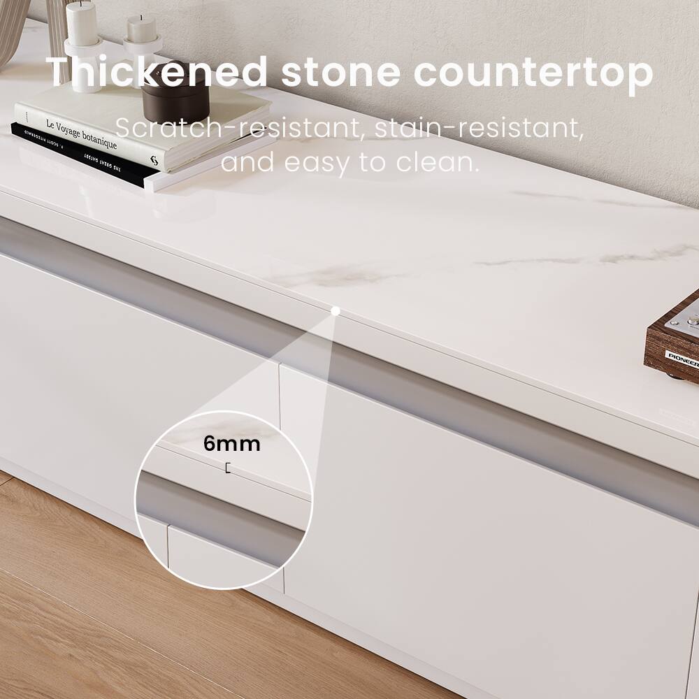 Thickened stone countertop
Scratch-resistant, stain-resistant, and easy to clean.
6mm