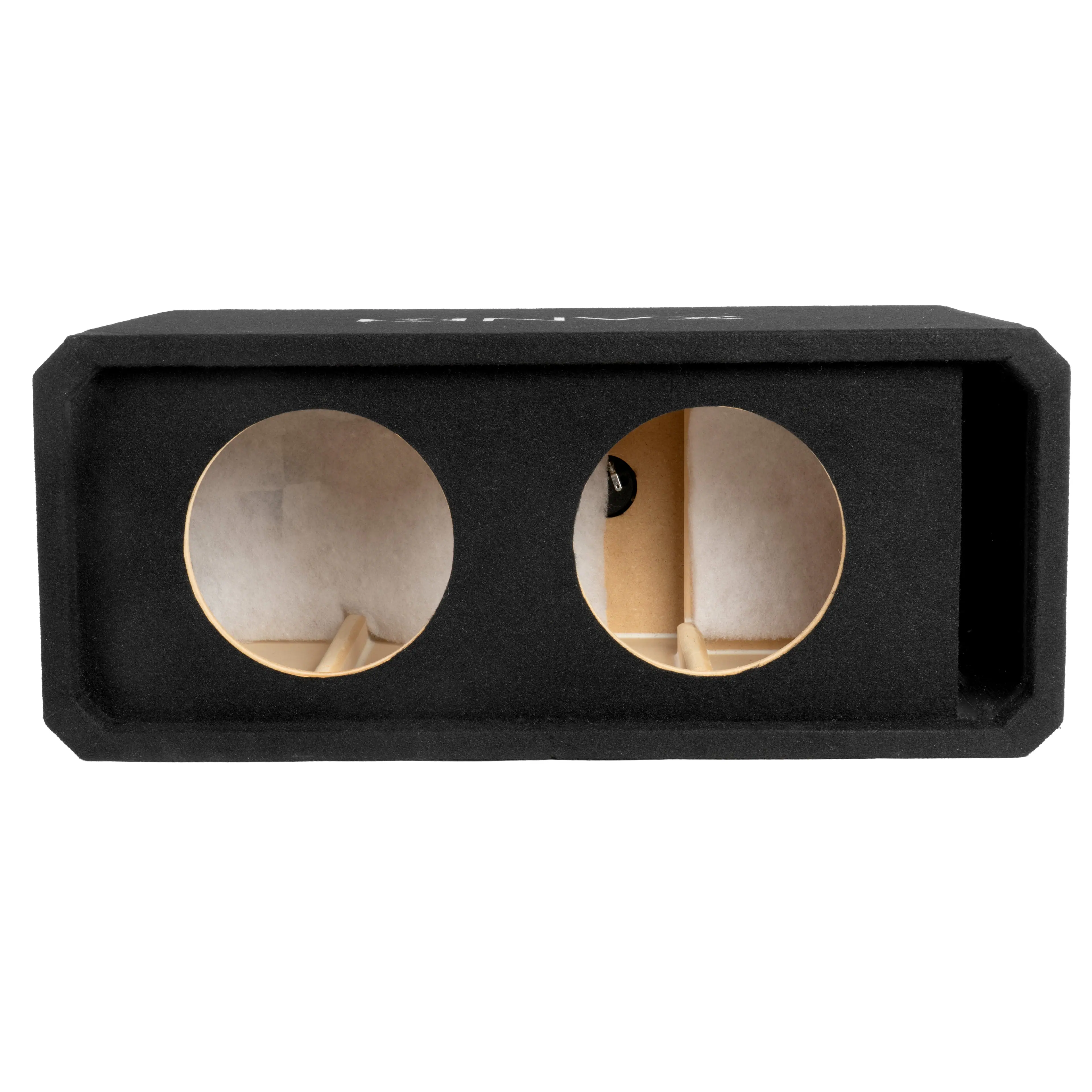 Angle. NVX - NE82P Dual 8" Slot Ported 3/4" MDF Subwoofer Enclosure.