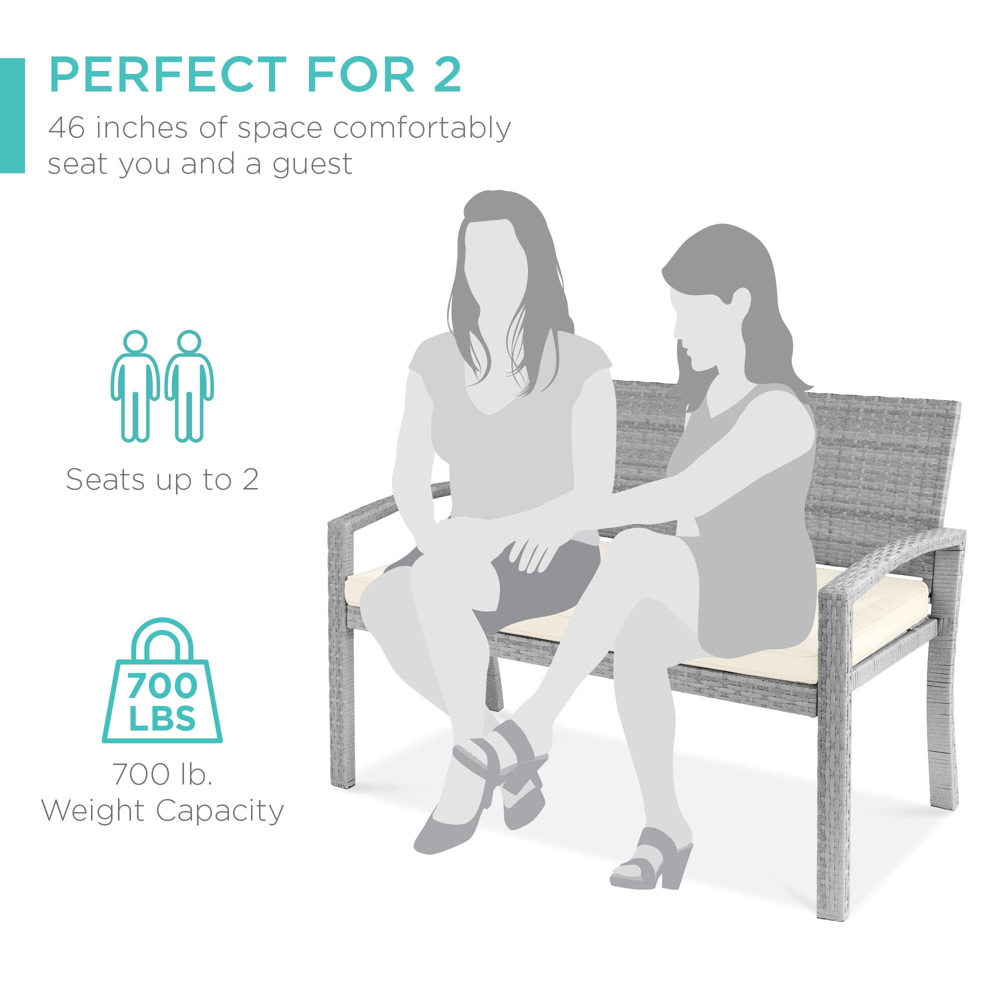 PERFECT FOR 2

46 inches of space comfortably seat you and a guest

Seats up to 2

700 LBS

700 lb. Weight Capacity