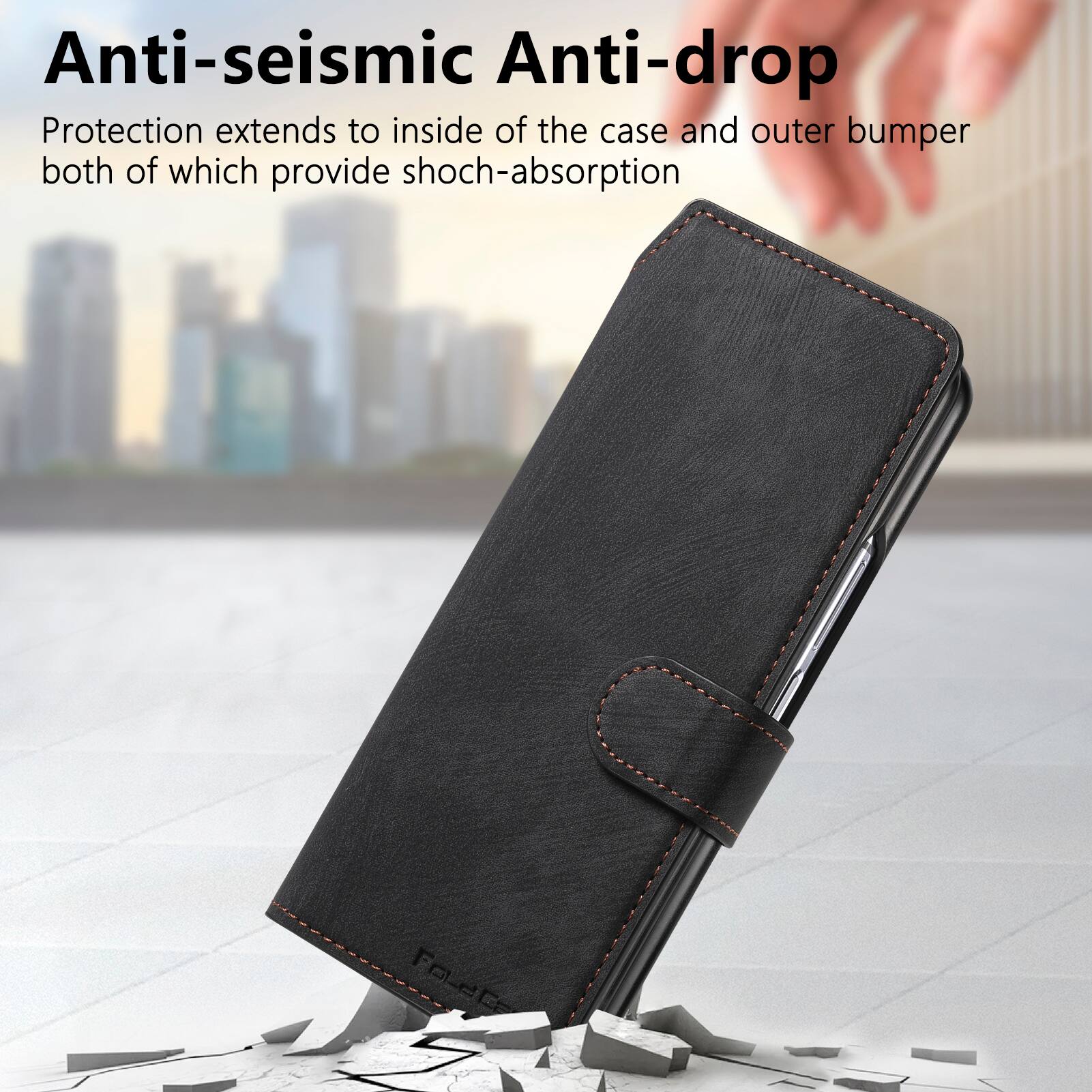 Anti-seismic Anti-drop Protection extends to inside of the case and outer bumper both of which provide shock-absorption