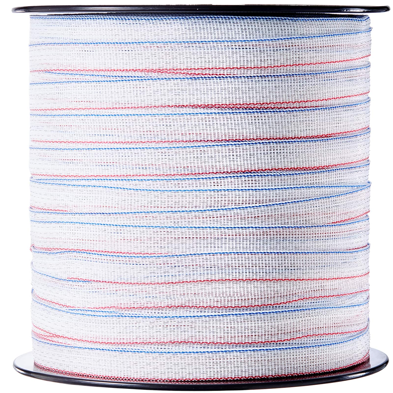 VEVOR - Electric Fence Tape, 1640Ft 500M Polytape Fencing Hot Wire, 3/4" Width 6 Stainless Steel Strands - White, Red, Blue