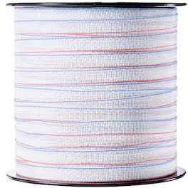 VEVOR - Electric Fence Tape, 1640Ft 500M Polytape Fencing Hot Wire, 3/4" Width 6 Stainless Steel Strands - White, Red, Blue