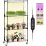 VEVOR - Plant Stand with Grow Light, 4-Tier Plant Shelf with 45W Full Spectrum Grow Light, 3 Mode Plant Light - Black