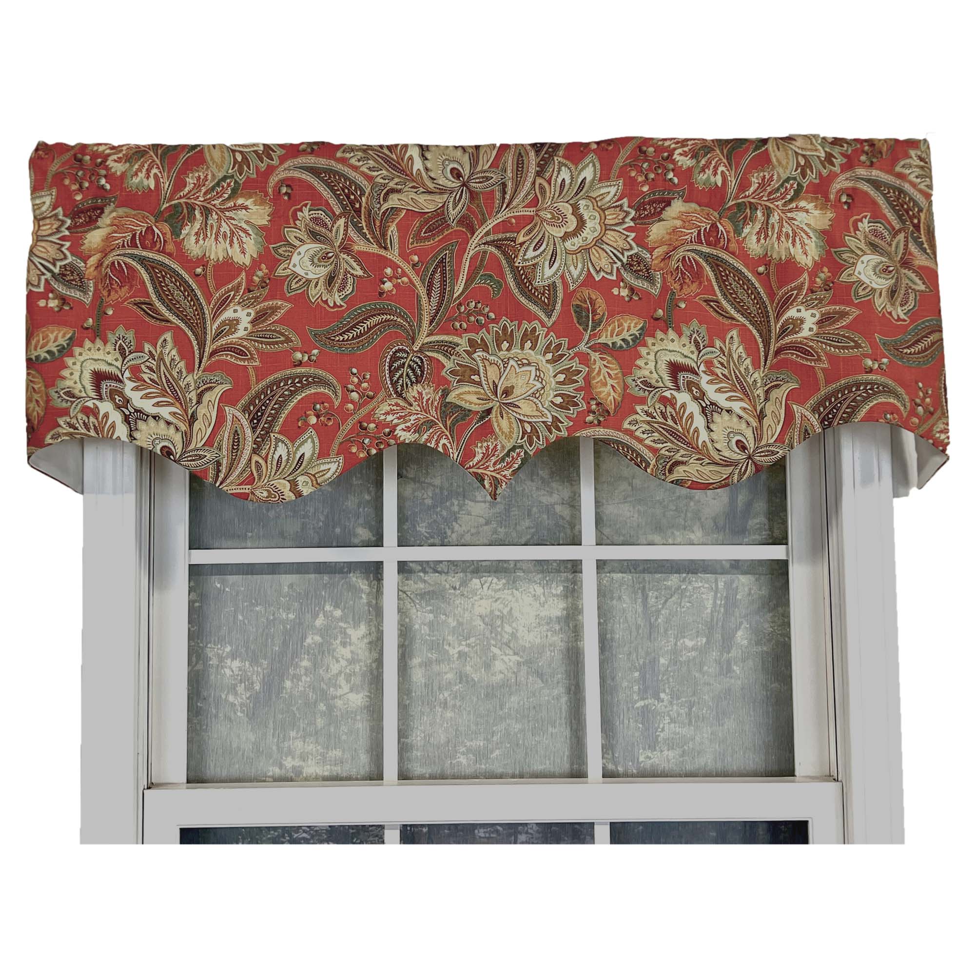 Angle. RLF Home - RLF Home Valdosta Regal Style 3" Rod Pocket Valance 50" x 17" Pompeii - Pompeii.