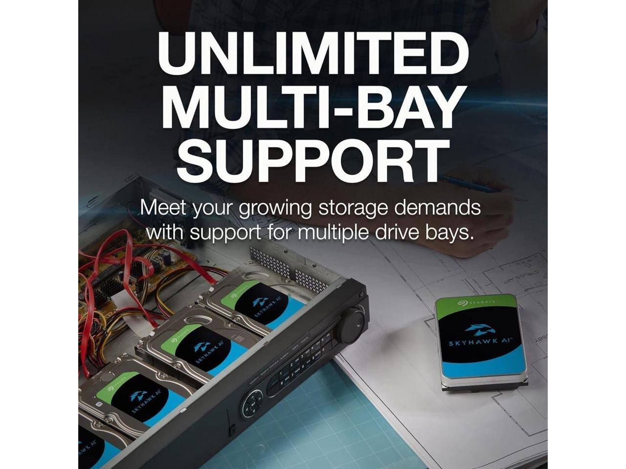 UNLIMITED MULTI-BAY SUPPORT  
Meet your growing storage demands with support for multiple drive bays.  

SKYHAWK AI