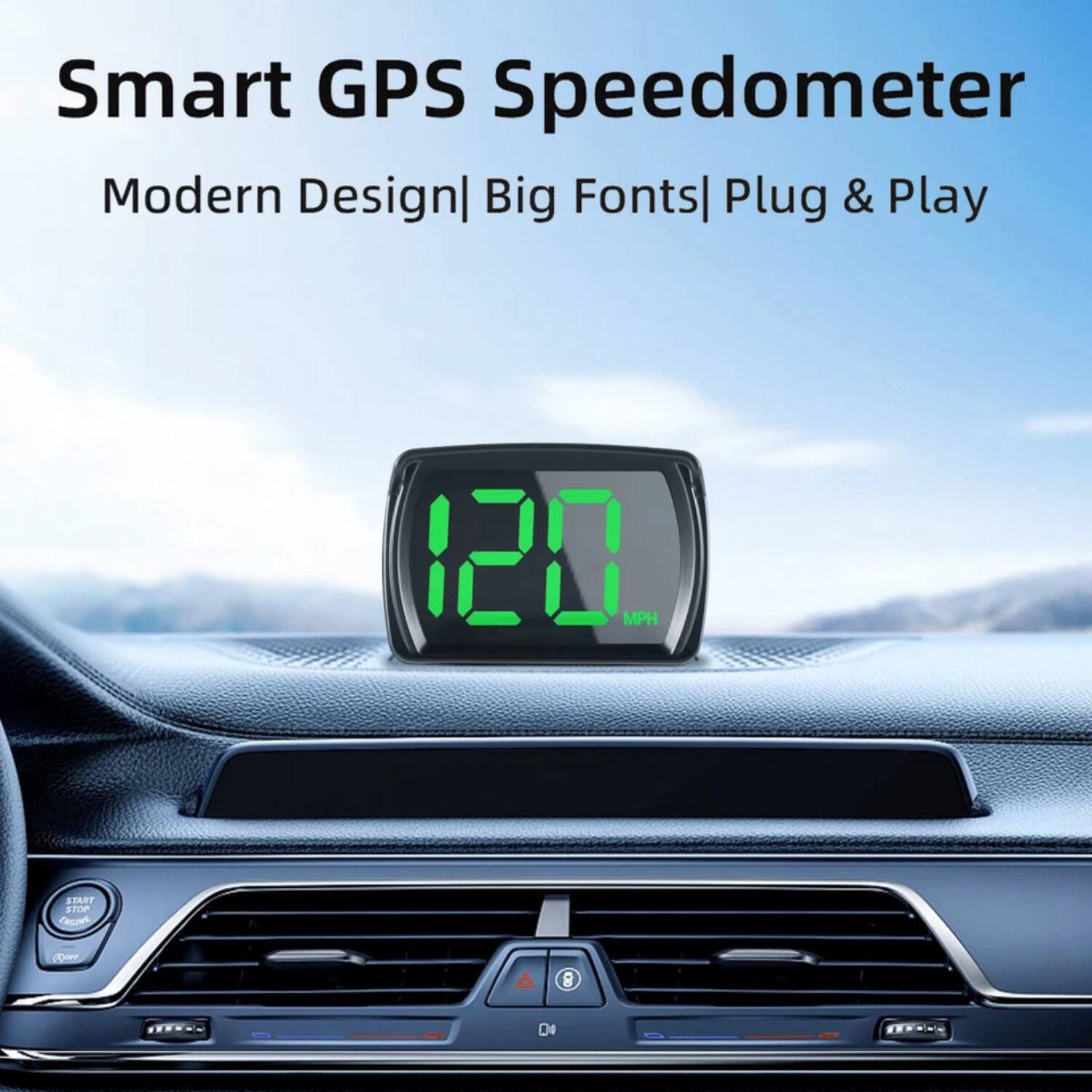 thumbnail image 2 of Car HUD Headup Display KM/H MPH GPS Digital Speedometer With LED Large Font Display I.1142674555 2 of 14