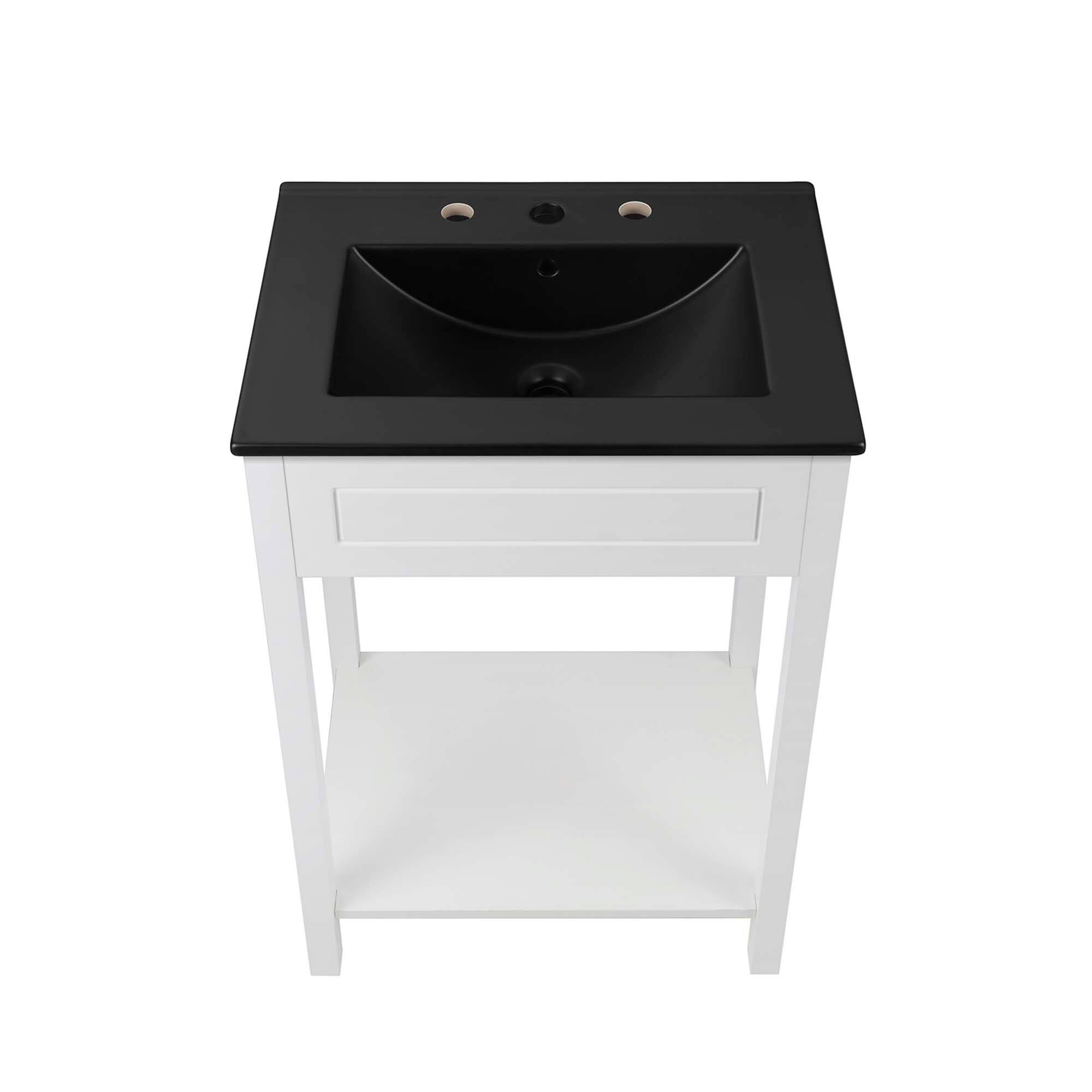 Alt View 4. Modway - Altura Bathroom Vanity Basin Included by Modway - White Black.