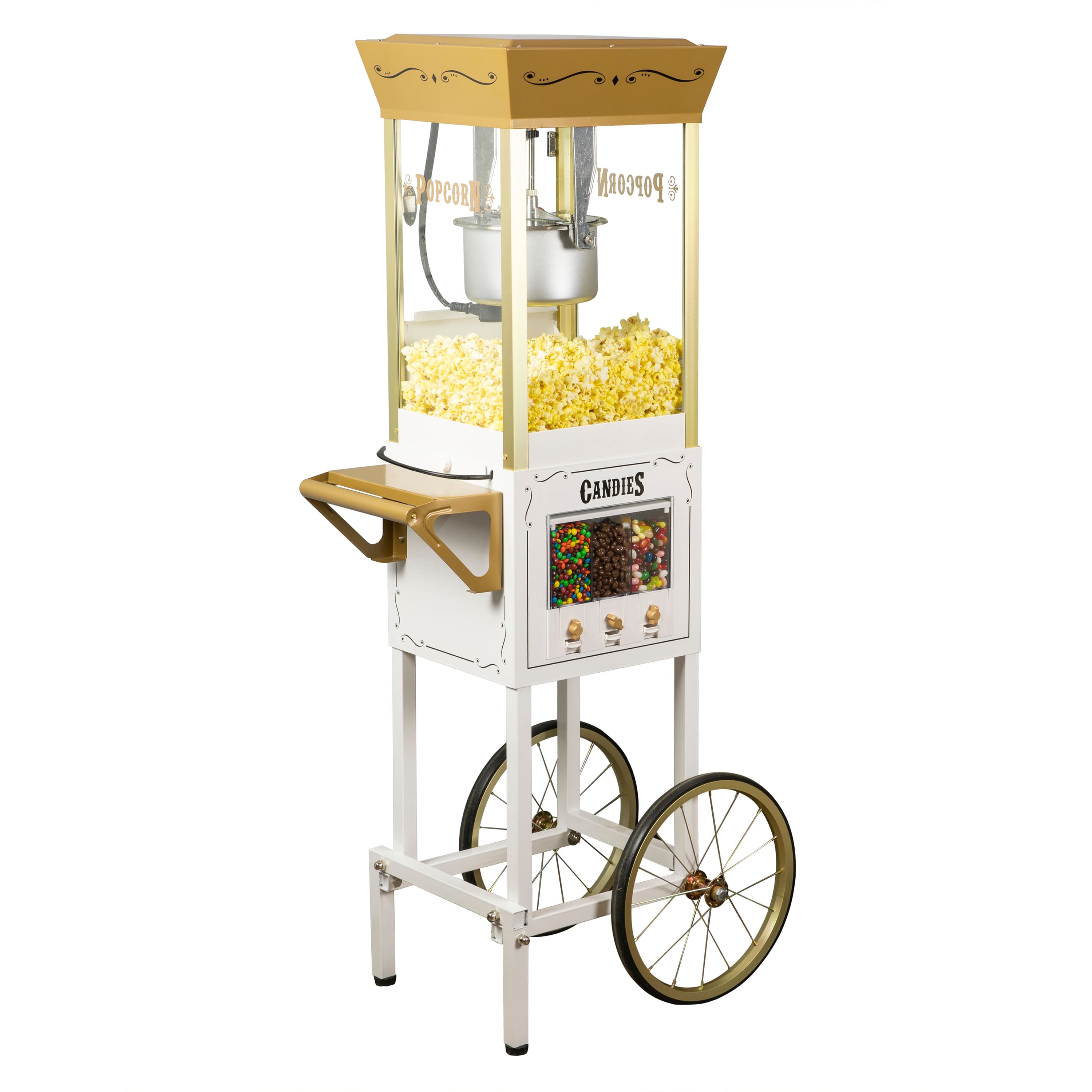 Nostalgia - 53-in. Popcorn Cart with Candy Dispenser - Ivory