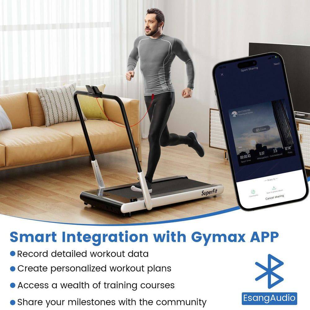 Sure, here is the corrected and grouped text:

---

**Smart Integration with Gymax APP**

- Record detailed workout data
- Create personalized workout plans
- Access a wealth of training courses
- Share your milestones with the community

---

**EsangAudio**