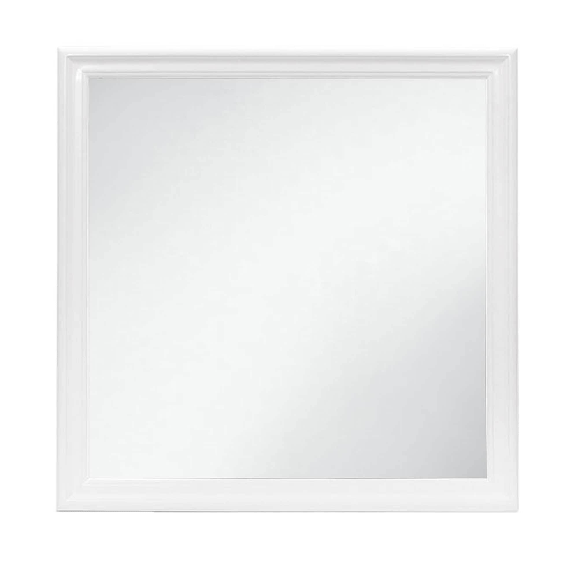BreeBe - Charlston Mirror with LED Lighting and Tempered Glass in Solid Wood Frame - White