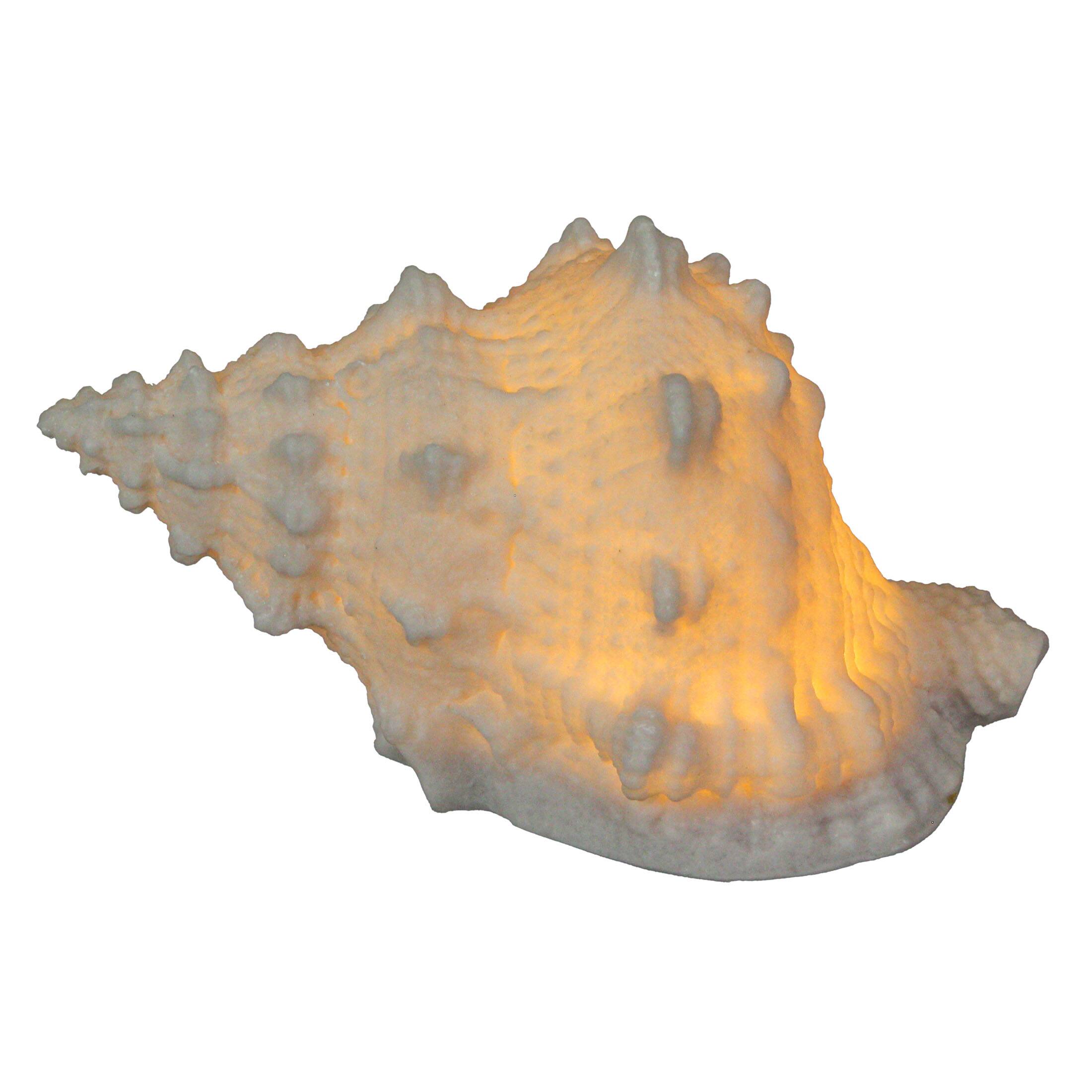 Alt View 6. Contrast Inc. - 8 Inch Resin LED Frog Conch Shell Accent Lamp Decorative Sea Table Light Nautical Home Decor - White.