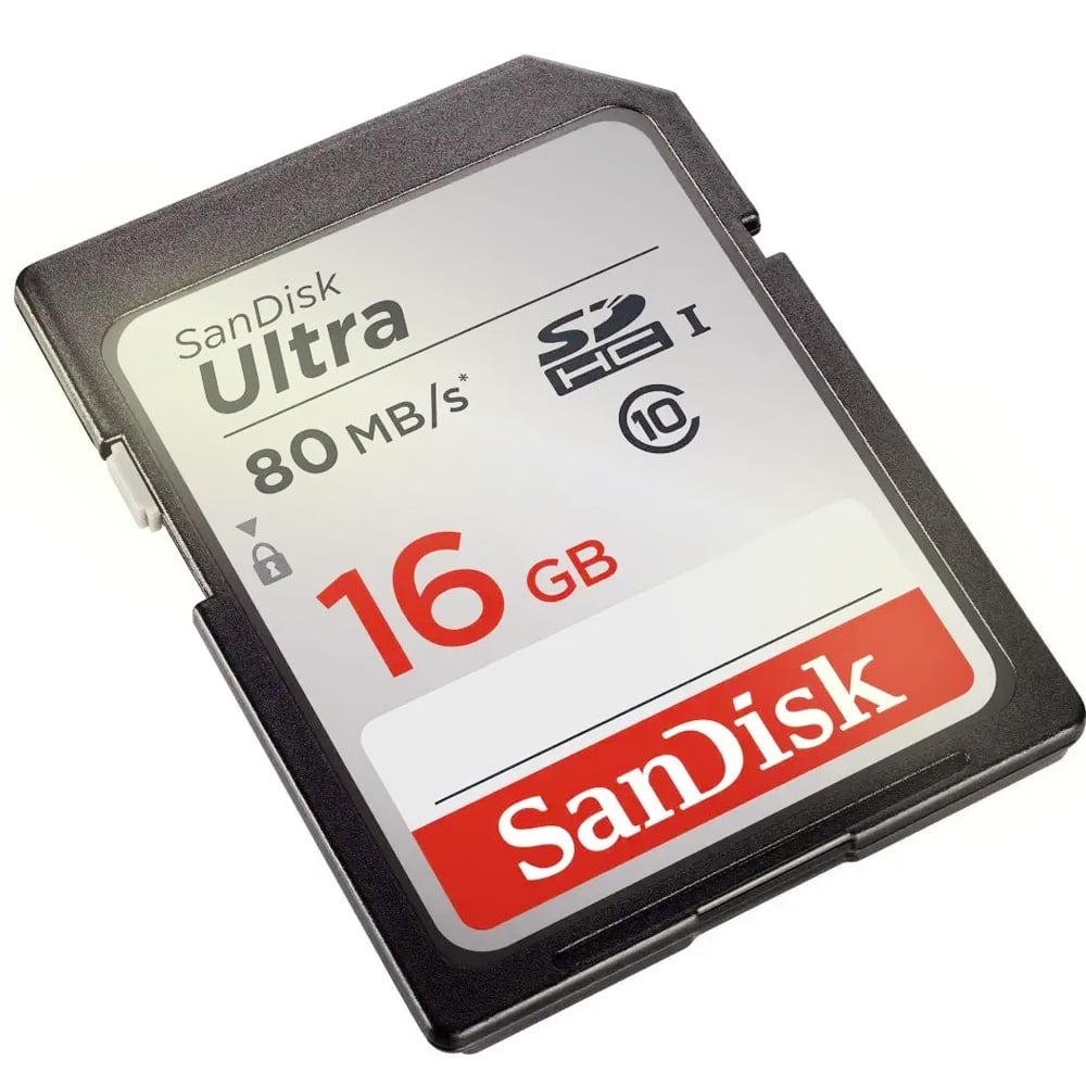 SANDISK Ultra 16GB Class 10 SDHC UHS I Memory Card up to 80MB/s