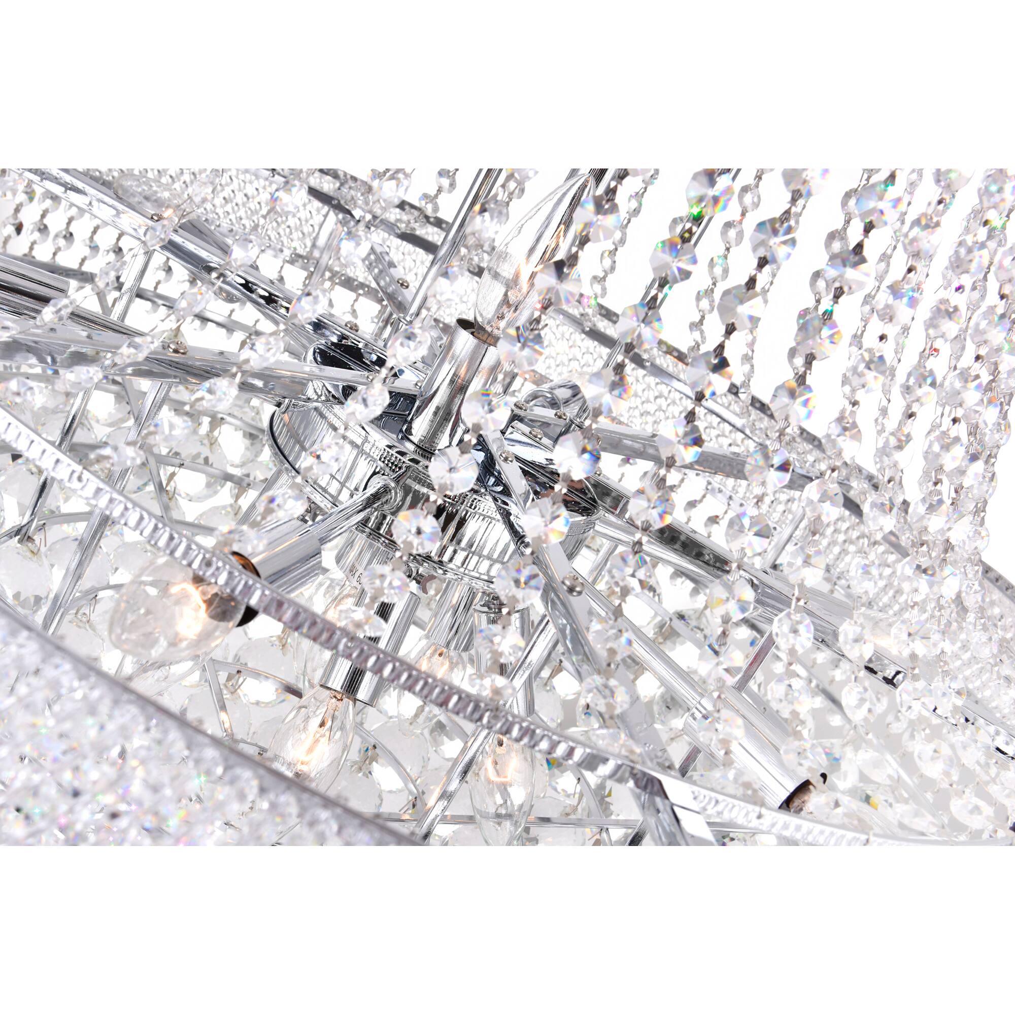 Left. CWI Lighting - Empire 19 Light Down Chandelier With Chrome Finish - Chrome.