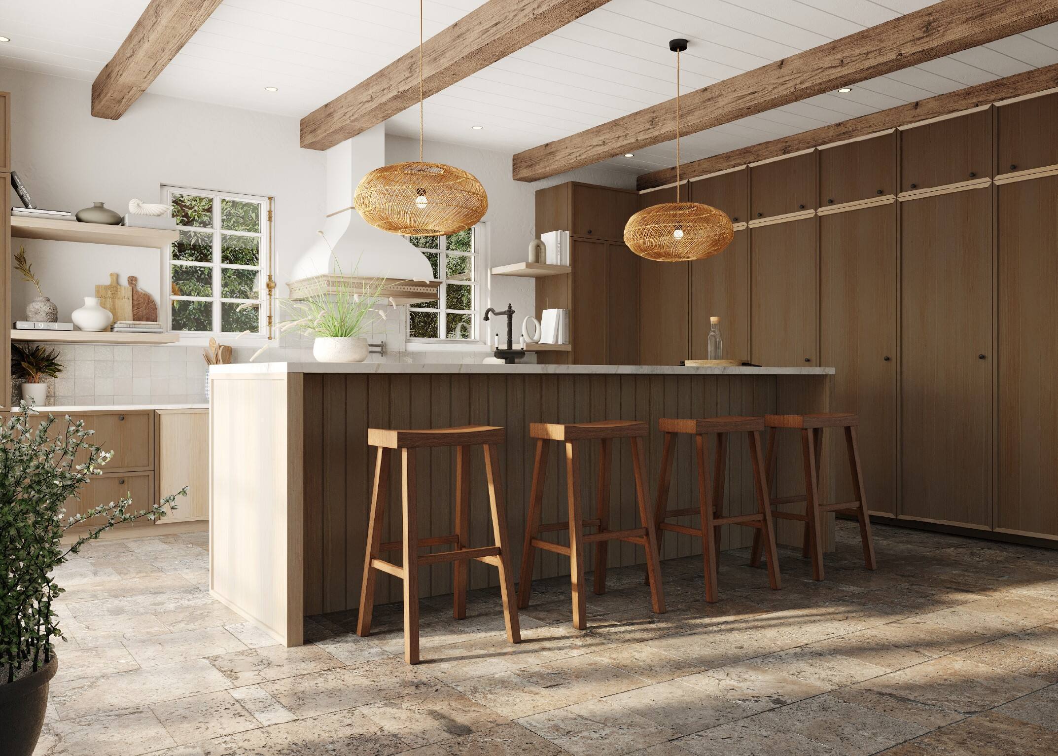 Alt View 2. Maven Lane - 31" Vincent Barstool in Antiqued Natural Finish - Antiqued Natural.