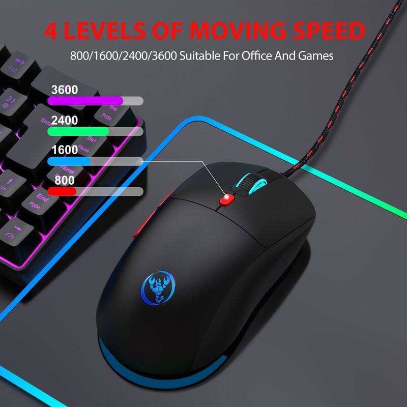 4 LEVELS OF MOVING SPEED  
800/1600/2400/3600  
Suitable For Office And Games
