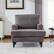 Left. Trinkets Crazed - Chenille Fabric Chaise Lounge Recliner Single Sofa Living Room Bedroom Rest Chair Wooden Sofa Legs - Dark Gray.