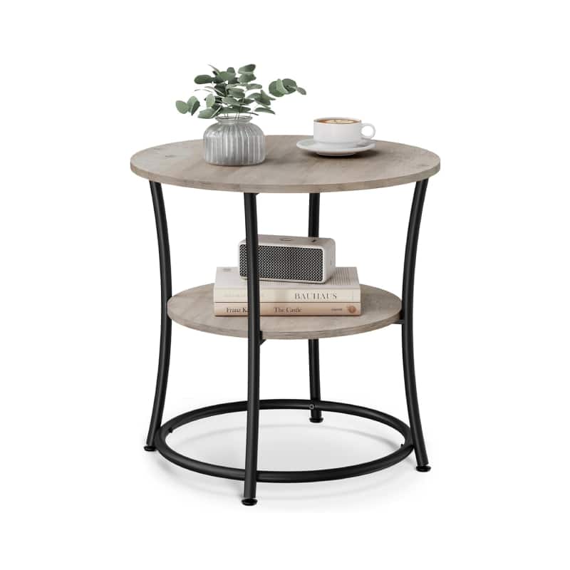 Cleave Techs Inc - Side Table With Curved Steel Legs - Gray