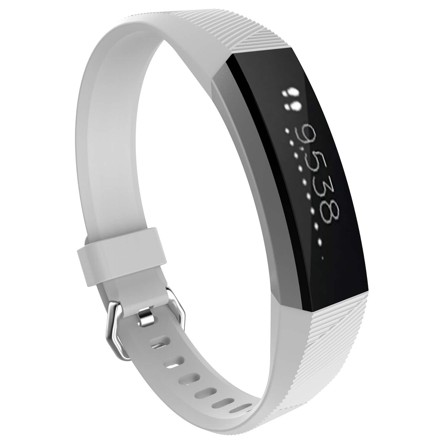StrapsCo - Active Band Rubber Watch Strap For Fitbit Alta (Medium-Long) - White