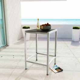 Shore Outdoor Patio Aluminum Bar Table by Modway - Silver Gray
