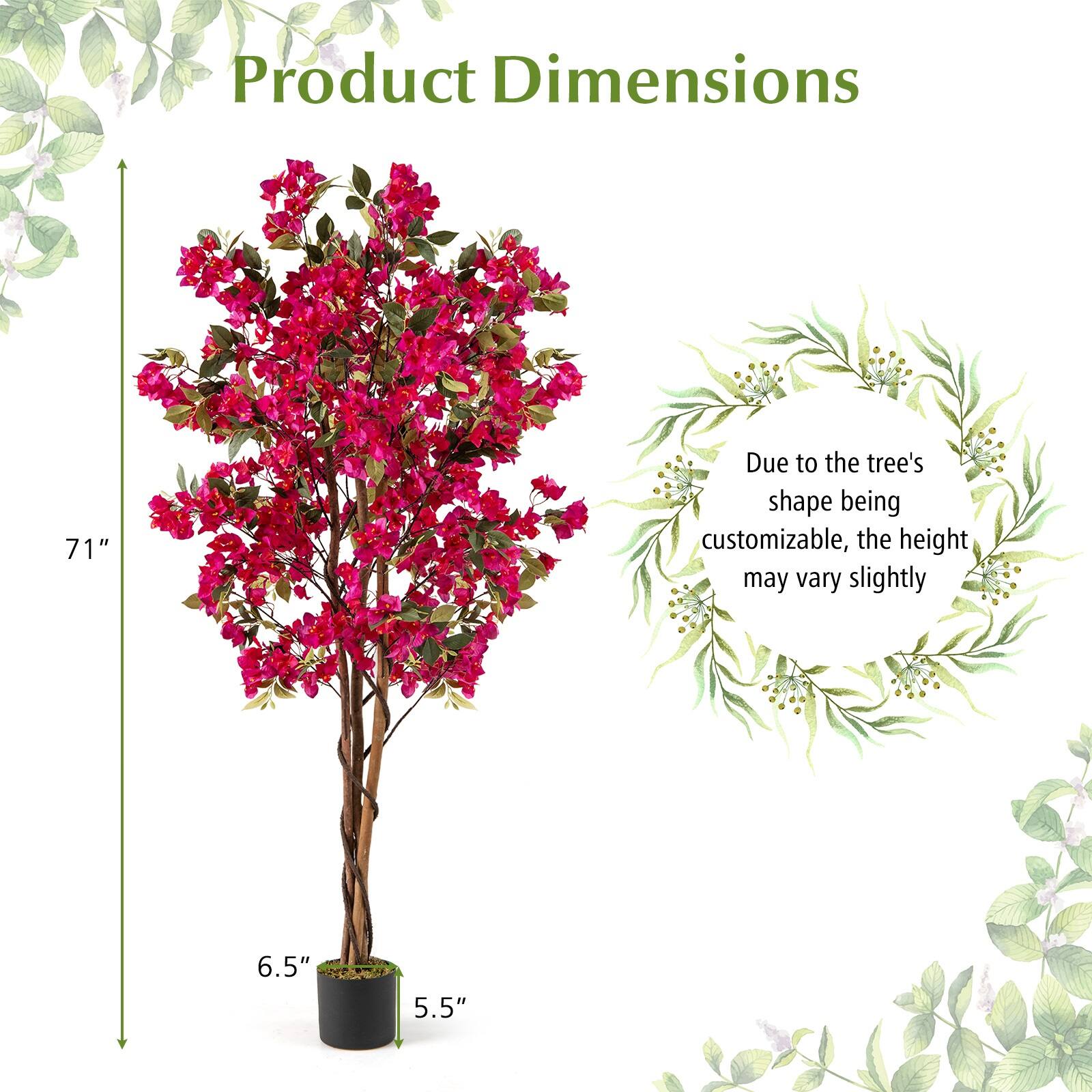 Product Dimensions

71"

Due to the tree's shape being customizable, the height may vary slightly

6.5"

5.5"