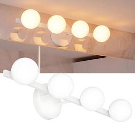 Comfort Essence - Light Bathroom Vanity Modern Lights With Globe Water shatterproof Pc Lampshade Rust proof Fixtures Over Mir - 4L-Globe White