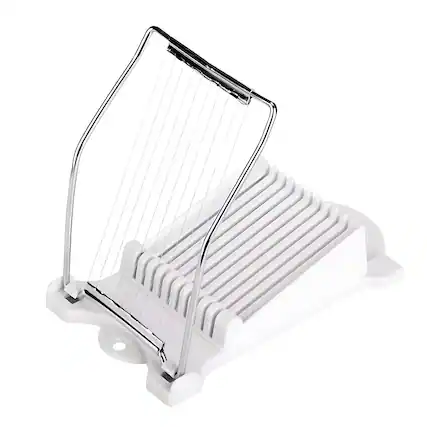 Front. Kitcheniva - Multipurpose Kitchen Stainless Steel Luncheon Meat & Egg Slicer - White.